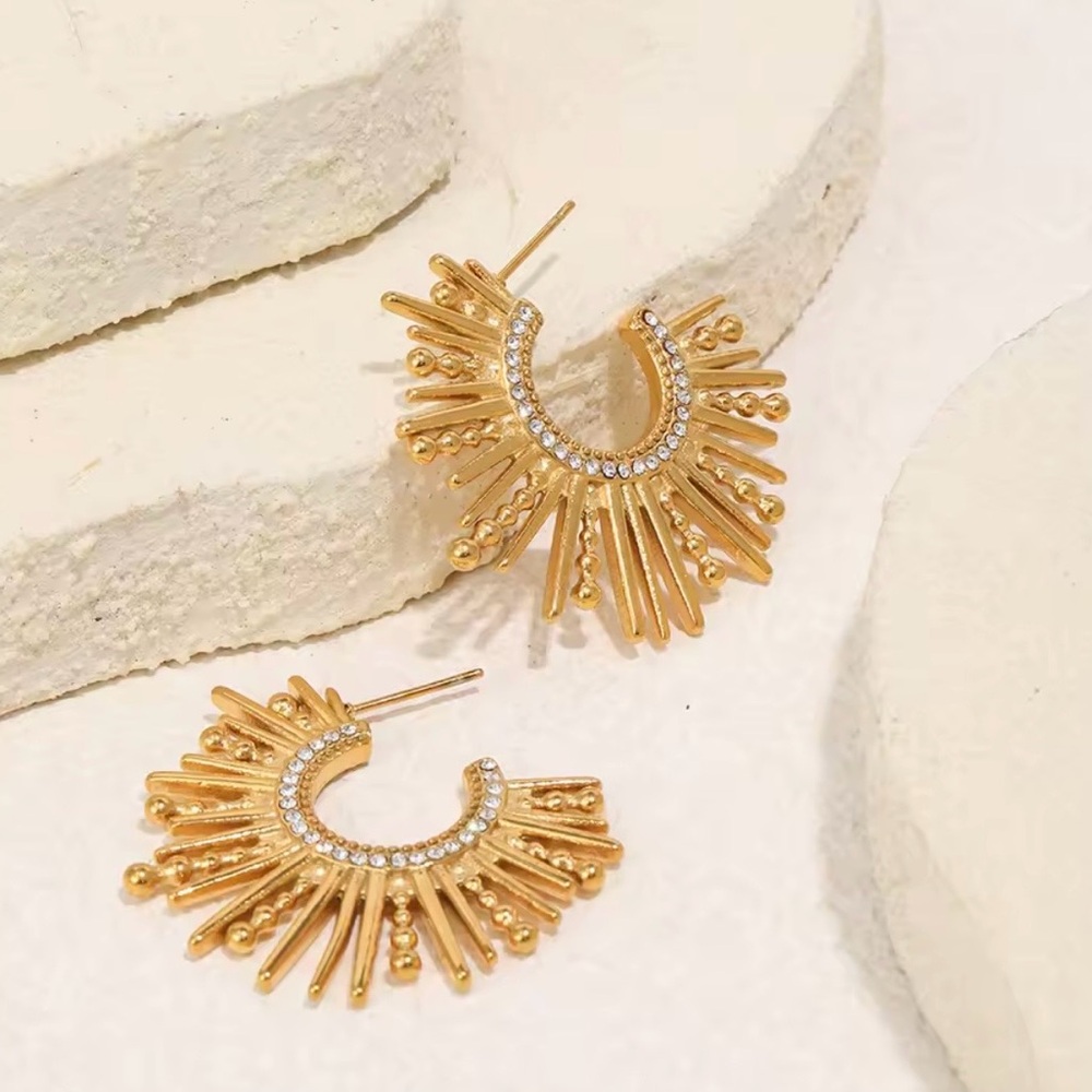 Radiant Halo Sunburst Earrings